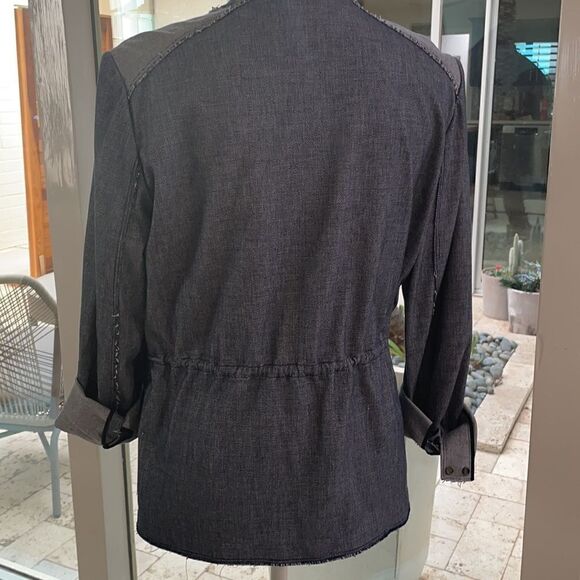 Tahari Light Denim Zip-Up Jacket - Picture 4 of 7